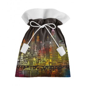 Подарочный 3D мешок с принтом Мегапполис в Петрозаводске, 100% полиэстер | Размер: 29*39 см | advertising | art | city | drawing | metropolis | night | painting | skyscrapers | город | искусство | картина | мегаполис | ночь | реклама | рисунок