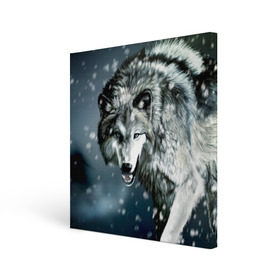 Холст квадратный с принтом Волк в Петрозаводске, 100% ПВХ |  | animal | art | night | painting | predator | snow | view | winter | wolf | взгляд | волк | животное | зима | искусство | картина | ночь | снег | хищник