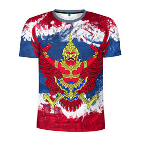 Мужская футболка 3D спортивная с принтом Таиланд в Петрозаводске, 100% полиэстер с улучшенными характеристиками | приталенный силуэт, круглая горловина, широкие плечи, сужается к линии бедра | flag | garuda | thailand | гаруда | таиланд | флаг