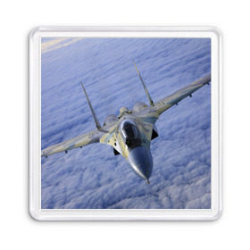 Магнит 55*55 с принтом Су - 35 в Петрозаводске, Пластик | Размер: 65*65 мм; Размер печати: 55*55 мм | Тематика изображения на принте: самолет