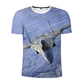 Мужская футболка 3D спортивная с принтом Су - 35 в Петрозаводске, 100% полиэстер с улучшенными характеристиками | приталенный силуэт, круглая горловина, широкие плечи, сужается к линии бедра | Тематика изображения на принте: самолет