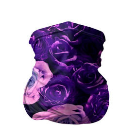 Бандана-труба 3D с принтом Фиолетовые розы в Петрозаводске, 100% полиэстер, ткань с особыми свойствами — Activecool | плотность 150‒180 г/м2; хорошо тянется, но сохраняет форму | flower | прикцветочки | розы | цветы