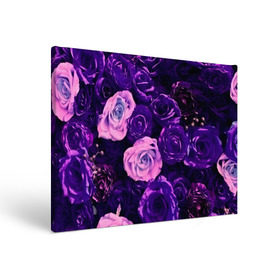 Холст прямоугольный с принтом Фиолетовые розы в Петрозаводске, 100% ПВХ |  | flower | прикцветочки | розы | цветы