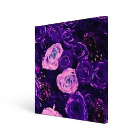Холст квадратный с принтом Фиолетовые розы в Петрозаводске, 100% ПВХ |  | Тематика изображения на принте: flower | прикцветочки | розы | цветы