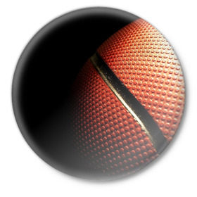 Значок с принтом Баскетбольный мяч в Петрозаводске,  металл | круглая форма, металлическая застежка в виде булавки | баскетбол | мяч | оранжевый | спорт | стритбол