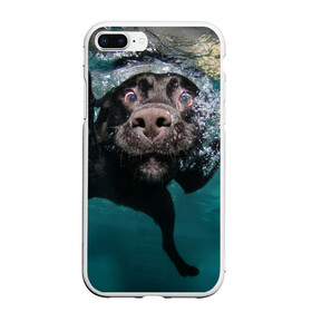 Чехол для iPhone 7Plus/8 Plus матовый с принтом Пес дайвер в Петрозаводске, Силикон | Область печати: задняя сторона чехла, без боковых панелей | вода | гребет | дайвер | животное | купается | лапы | нос | пес | плавец | плывет | под водой | прикольный | пузыри | смешной | собака | щенок