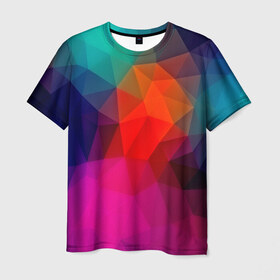 Мужская футболка 3D с принтом Abstraction в Петрозаводске, 100% полиэфир | прямой крой, круглый вырез горловины, длина до линии бедер | абстракция | бумага | геометрия | грани | изгиб | линии | оптические | полигоны | полосы | постель | розовый | сочетания | текстура | треугольники