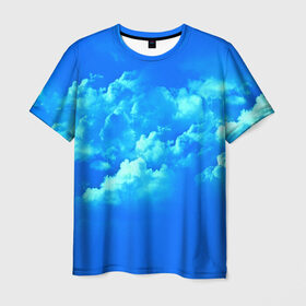 Мужская футболка 3D с принтом Cloud в Петрозаводске, 100% полиэфир | прямой крой, круглый вырез горловины, длина до линии бедер | небо | облако