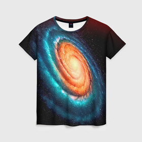 Женская футболка 3D с принтом Вселенная в Петрозаводске, 100% полиэфир ( синтетическое хлопкоподобное полотно) | прямой крой, круглый вырез горловины, длина до линии бедер | space | star | галактика | звезды | космический | космос | созвездие