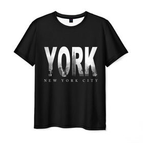 Мужская футболка 3D с принтом Нью-Йорк в Петрозаводске, 100% полиэфир | прямой крой, круглый вырез горловины, длина до линии бедер | america | capital | city | lights | new york | night | skyscrapers | tourism | usa | америка | город | ночь | нью йорк | огни | столица | сша | туризм