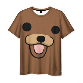 Мужская футболка 3D с принтом Медведь в Петрозаводске, 100% полиэфир | прямой крой, круглый вырез горловины, длина до линии бедер | Тематика изображения на принте: интернет | клевый | медведь | мем | мишка | мишки | прикол | прикольный | смешной | шутка
