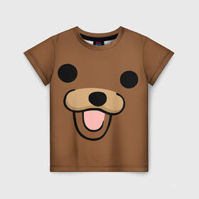 Детская футболка 3D с принтом Медведь в Петрозаводске, 100% гипоаллергенный полиэфир | прямой крой, круглый вырез горловины, длина до линии бедер, чуть спущенное плечо, ткань немного тянется | интернет | клевый | медведь | мем | мишка | мишки | прикол | прикольный | смешной | шутка