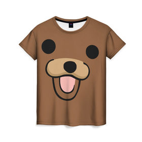 Женская футболка 3D с принтом Медведь в Петрозаводске, 100% полиэфир ( синтетическое хлопкоподобное полотно) | прямой крой, круглый вырез горловины, длина до линии бедер | интернет | клевый | медведь | мем | мишка | мишки | прикол | прикольный | смешной | шутка