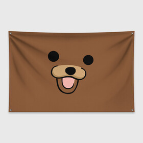 Флаг-баннер с принтом Медведь в Петрозаводске, 100% полиэстер | размер 67 х 109 см, плотность ткани — 95 г/м2; по краям флага есть четыре люверса для крепления | интернет | клевый | медведь | мем | мишка | мишки | прикол | прикольный | смешной | шутка