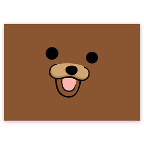Поздравительная открытка с принтом Медведь в Петрозаводске, 100% бумага | плотность бумаги 280 г/м2, матовая, на обратной стороне линовка и место для марки
 | интернет | клевый | медведь | мем | мишка | мишки | прикол | прикольный | смешной | шутка
