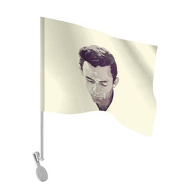 Флаг для автомобиля с принтом Джонни Кэш в Петрозаводске, 100% полиэстер | Размер: 30*21 см | johnny cash