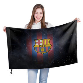 Флаг 3D с принтом Я фанат fc Barcelona! в Петрозаводске, 100% полиэстер | плотность ткани — 95 г/м2, размер — 67 х 109 см. Принт наносится с одной стороны | barcelona | fc | барса | барселона | футбол