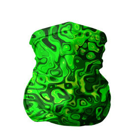 Бандана-труба 3D с принтом Зелёные разводы в Петрозаводске, 100% полиэстер, ткань с особыми свойствами — Activecool | плотность 150‒180 г/м2; хорошо тянется, но сохраняет форму | 