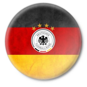 Значок с принтом Сборная Германии в Петрозаводске,  металл | круглая форма, металлическая застежка в виде булавки | germany | германия | футбольная форма