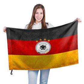 Флаг 3D с принтом Сборная Германии в Петрозаводске, 100% полиэстер | плотность ткани — 95 г/м2, размер — 67 х 109 см. Принт наносится с одной стороны | germany | германия | футбольная форма