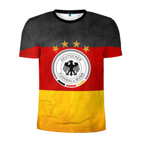 Мужская футболка 3D спортивная с принтом Сборная Германии в Петрозаводске, 100% полиэстер с улучшенными характеристиками | приталенный силуэт, круглая горловина, широкие плечи, сужается к линии бедра | germany | германия | футбольная форма