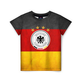Детская футболка 3D с принтом Сборная Германии в Петрозаводске, 100% гипоаллергенный полиэфир | прямой крой, круглый вырез горловины, длина до линии бедер, чуть спущенное плечо, ткань немного тянется | germany | германия | футбольная форма