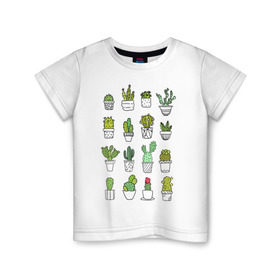 Детская футболка хлопок с принтом cactus в Петрозаводске, 100% хлопок | круглый вырез горловины, полуприлегающий силуэт, длина до линии бедер | cactus | tmblr | tubler | кактус