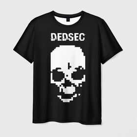 Мужская футболка 3D с принтом Череп Dedsec в Петрозаводске, 100% полиэфир | прямой крой, круглый вырез горловины, длина до линии бедер | dedsec | skull | watch dogs | watch dogs 2 | watch_dogs | watch_dogs 2 | дедсек | дэдсек | череп
