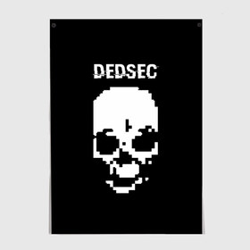 Постер с принтом Череп Dedsec в Петрозаводске, 100% бумага
 | бумага, плотность 150 мг. Матовая, но за счет высокого коэффициента гладкости имеет небольшой блеск и дает на свету блики, но в отличии от глянцевой бумаги не покрыта лаком | Тематика изображения на принте: dedsec | skull | watch dogs | watch dogs 2 | watch_dogs | watch_dogs 2 | дедсек | дэдсек | череп