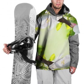Накидка на куртку 3D с принтом Цветы на зеленом в Петрозаводске, 100% полиэстер |  | 