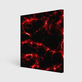Холст квадратный с принтом Огненная абстракция в Петрозаводске, 100% ПВХ |  | абстракция | красный | огонь