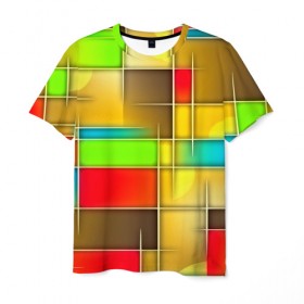 Мужская футболка 3D с принтом Fashion Geometry в Петрозаводске, 100% полиэфир | прямой крой, круглый вырез горловины, длина до линии бедер | 