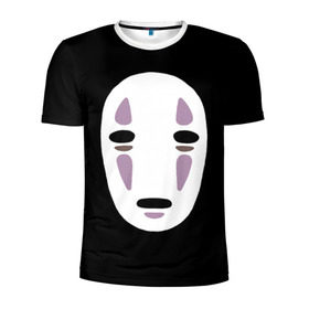 Мужская футболка 3D спортивная с принтом Face в Петрозаводске, 100% полиэстер с улучшенными характеристиками | приталенный силуэт, круглая горловина, широкие плечи, сужается к линии бедра | anime | spirited away | аниме | миадзяки | унесенные призраками