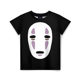Детская футболка 3D с принтом Face в Петрозаводске, 100% гипоаллергенный полиэфир | прямой крой, круглый вырез горловины, длина до линии бедер, чуть спущенное плечо, ткань немного тянется | anime | spirited away | аниме | миадзяки | унесенные призраками
