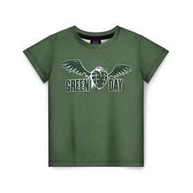 Детская футболка 3D с принтом Green Day 5 в Петрозаводске, 100% гипоаллергенный полиэфир | прямой крой, круглый вырез горловины, длина до линии бедер, чуть спущенное плечо, ткань немного тянется | american idiot | green day | грин дей | грин дэй