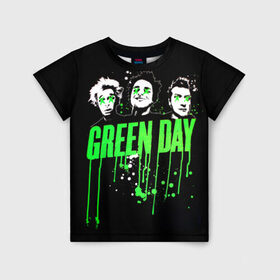 Детская футболка 3D с принтом Green Day 4 в Петрозаводске, 100% гипоаллергенный полиэфир | прямой крой, круглый вырез горловины, длина до линии бедер, чуть спущенное плечо, ткань немного тянется | american idiot | green day | грин дей | грин дэй