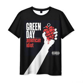 Мужская футболка 3D с принтом Green Day 3 в Петрозаводске, 100% полиэфир | прямой крой, круглый вырез горловины, длина до линии бедер | american idiot | green day | грин дей | грин дэй