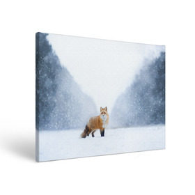 Холст прямоугольный с принтом лесная красотка в Петрозаводске, 100% ПВХ |  | Тематика изображения на принте: зима | лес | лиса | рыжая | снег | тайга