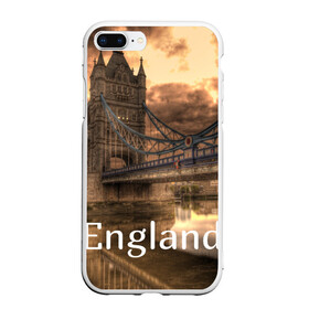 Чехол для iPhone 7Plus/8 Plus матовый с принтом England (Англия) в Петрозаводске, Силикон | Область печати: задняя сторона чехла, без боковых панелей | england | london | англия | британия | великобритания | владычица морей | вода | город | гостеприимный | дождей | клевый | красивый | лилия | лондон | мост | на темзе | окна | пасмурно | прикольный | река