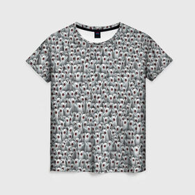 Женская футболка 3D с принтом Ничоси, сколько ничоси! в Петрозаводске, 100% полиэфир ( синтетическое хлопкоподобное полотно) | прямой крой, круглый вырез горловины, длина до линии бедер | meme | nichosee | nichosi | мем | ничоси | привидение | прикол | толпа | удивление