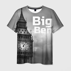 Мужская футболка 3D с принтом Big Ben в Петрозаводске, 100% полиэфир | прямой крой, круглый вырез горловины, длина до линии бедер | Тематика изображения на принте: england | london | англия | биг бен | лондон