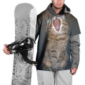 Накидка на куртку 3D с принтом Мартовский кот в Петрозаводске, 100% полиэстер |  | кот | кошка | март | пасть | усы
