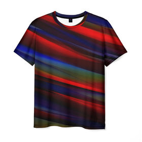 Мужская футболка 3D с принтом Абстрактные линии в Петрозаводске, 100% полиэфир | прямой крой, круглый вырез горловины, длина до линии бедер | абстракция | полосы