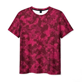 Мужская футболка 3D с принтом Розовый камуфляж в Петрозаводске, 100% полиэфир | прямой крой, круглый вырез горловины, длина до линии бедер | армейский