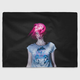 Плед 3D с принтом девушка с розовыми волосами в Петрозаводске, 100% полиэстер | закругленные углы, все края обработаны. Ткань не мнется и не растягивается | волосы | девушка | мода | парик | перья | розовый | стиль | череп | этника | этно