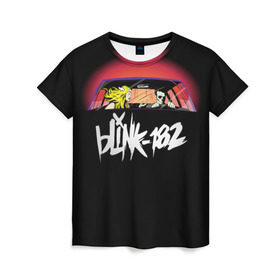 Женская футболка 3D с принтом Blink-182 в Петрозаводске, 100% полиэфир ( синтетическое хлопкоподобное полотно) | прямой крой, круглый вырез горловины, длина до линии бедер | blink | california | pop | punk | rock | группа | калифорния | панк | рок