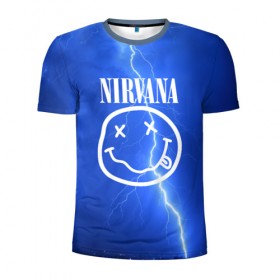 Мужская футболка 3D спортивная с принтом Nirvana в Петрозаводске, 100% полиэстер с улучшенными характеристиками | приталенный силуэт, круглая горловина, широкие плечи, сужается к линии бедра | rok | нирвана | рок