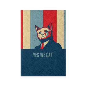 Обложка для паспорта матовая кожа с принтом Yes we CAT в Петрозаводске, натуральная матовая кожа | размер 19,3 х 13,7 см; прозрачные пластиковые крепления | Тематика изображения на принте: cat | kitty | животные | киса | кот | котенок | котэ | кошка