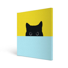 Холст квадратный с принтом Moon в Петрозаводске, 100% ПВХ |  | Тематика изображения на принте: 3d | cat | kitty | животные | иллюстрация | киса | кот | кот спрятался | котенок | котэ | кошка | минимализм | рисунок | цифровое искусство