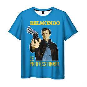 Мужская футболка 3D с принтом Бельмондо в Петрозаводске, 100% полиэфир | прямой крой, круглый вырез горловины, длина до линии бедер | 